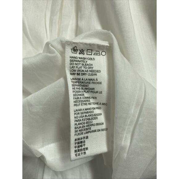 NWT Cleobella Mini Dress White Ruffled Smocked Waist Open Back Cotton V … - Picture 8 of 9